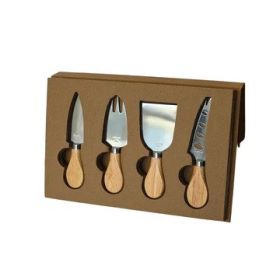 4 Piece Cheese Tools w/Wood Handles