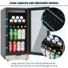 Built-in and Freestanding 15" Mini Beverage Refrigerator/Wine Cabinet, 120 Cans, 34-65°F, Quiet, Adjustable Shelves, LED Lighting, ETL , Touch Control