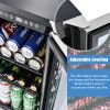 Built-in and Freestanding 15" Mini Beverage Refrigerator/Wine Cabinet, 120 Cans, 34-65°F, Quiet, Adjustable Shelves, LED Lighting, ETL , Touch Control