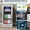 Built-in and Freestanding 15" Mini Beverage Refrigerator/Wine Cabinet, 120 Cans, 34-65°F, Quiet, Adjustable Shelves, LED Lighting, ETL , Touch Control