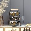 Mecor Countertop Wine Rack, Tabletop Wood Wine Holder for 6 Bottle, 3-Tier Classic Design, Perfect for Home Decor, Bar, Wine Cellar, Basement, Cabinet