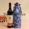 3Pcs Burlap Wine Bags with Drawstring Wine Bottle Gift Bags Jute Dinning Table Wine Bottle Covers