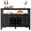 Elegant Classical Multifunctional Wooden Wine Cabinet Table