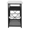TOPMAX Multifunctional Counter Height Kitchen Dining Room Prep Table Kitchen Island, Kitchen Rack with Large Worktop, Console Side Table for Living Ro