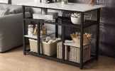 TOPMAX Multifunctional Counter Height Kitchen Dining Room Prep Table Kitchen Island, Kitchen Rack with Large Worktop, Console Side Table for Living Ro