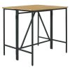 GO 5-Piece Outdoor Patio Wicker Bar Set, Garden PE Rattan Wicker Dining Table, Square Stool Set, Foldable Tabletop, Acacia Wood Tabletop, High-Dining
