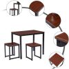 Simple Wood Grain 75cm High Three-Piece Dining Table And Chair [90 x 60 x 75cm] Light Walnut Color RT