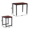 Simple Wood Grain 75cm High Three-Piece Dining Table And Chair [90 x 60 x 75cm] Light Walnut Color RT