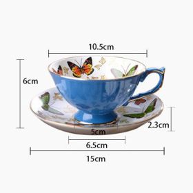 European Light Luxury Ceramic Coffee Cup And Saucer (Option: Water Blue)