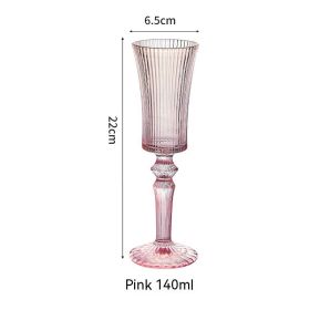 Household Fashion Simple Goblet Glass (Color: Pink)