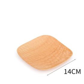 Household Triangular Plate Creative Snacks Dish Wooden Tableware Creative (Option: Square Back Of Turtle Dish)