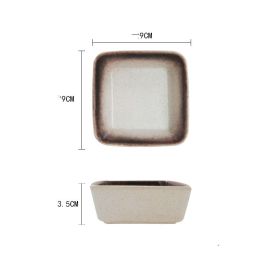 Creative Spice Dish Japanese Ceramic Small Dish (Option: Square sesame gold)