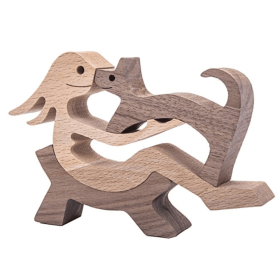 DIY Figurine Wood Sculpture Home Decoration (Option: M with coat paint)