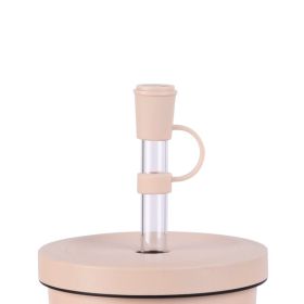 Cover Decorative Drink Seal Straw Mouthpiece (Option: Apricot)