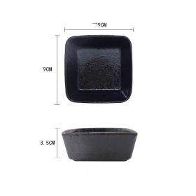 Creative Spice Dish Japanese Ceramic Small Dish (Option: Square black pearl)