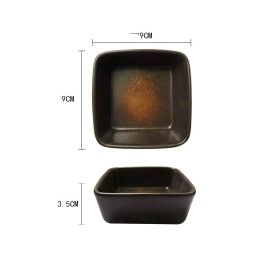 Creative Spice Dish Japanese Ceramic Small Dish (Option: Square butterfly yellow)