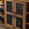 Industrial Wine Bar Cabinet with Liquor Storage, Sideboard featuring Wine Racks & Stemware Holder (55.12''w x 13.78''d x 30.31''h)