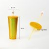 The glass with a lid, the plastic snail cup and straw Brook wall with the lid, the lid is leaked, no BPA, insulating glass, lid and straw, cold glass,