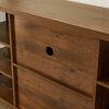 Industrial Wine Bar Cabinet with Liquor Storage, Sideboard featuring Wine Racks & Stemware Holder (55.12''w x 13.78''d x 30.31''h)